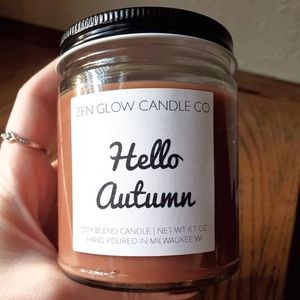 Hello Autumn Candle Handmade Soy Blend Wax